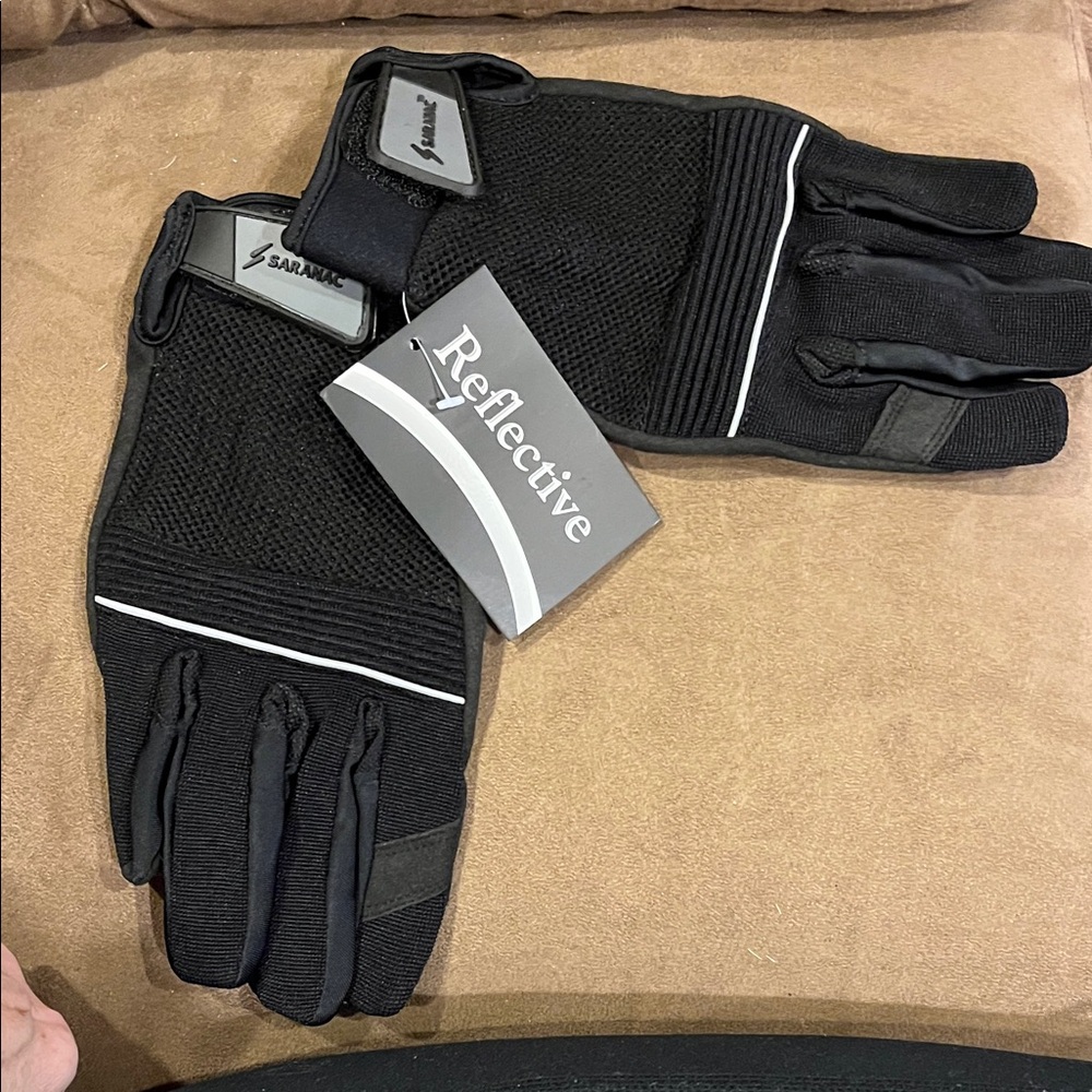 Saranac Men's Black Reflective work Gloves